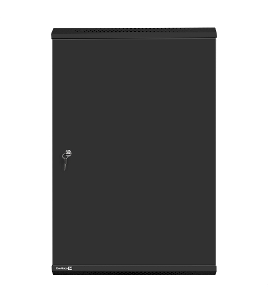 Шкаф телекоммуникационный 19' настенный 18U ExeGate EC-WM-18U.450.M.BLACK (19”, 18U, 600x450x901mm (ШхГхВ), передняя дверь металл, съемные боковые панели, пыле- и влагозащита IP23, черный RAL 9004, 2 коробки)