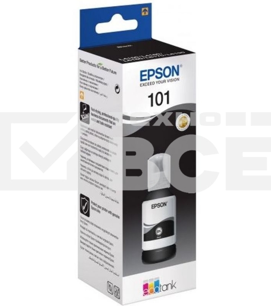 Картридж струйный Epson L101 C13T03V14A черный (127мл) для Epson L4150/L4160/L6160/L6170/L6190