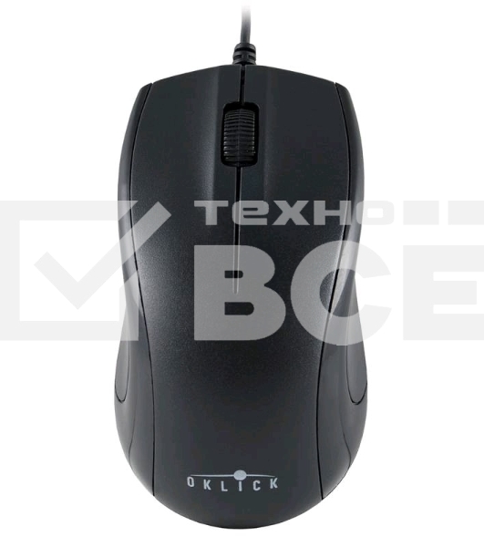 Мышь проводная Oklick 185M черный, 1200 dpi, USB, кнопки - 3