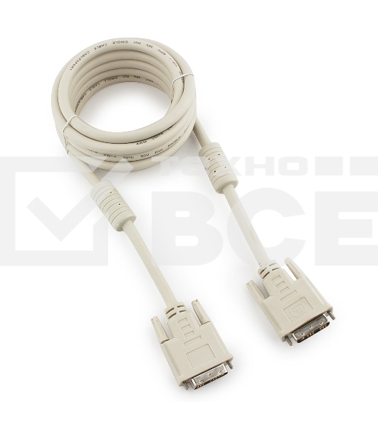Кабель DVI-D single link Gembird, 3м, 19M/19M экран, феррит.кольца, пакет CC-DVI-10