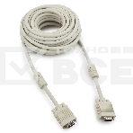 Кабель Gembird/Cablexpert CC-PPVGA-10m, Кабель VGA Premium , 15M/15M, 10м, серый, тройной экран, феррит.кольца, фото 1