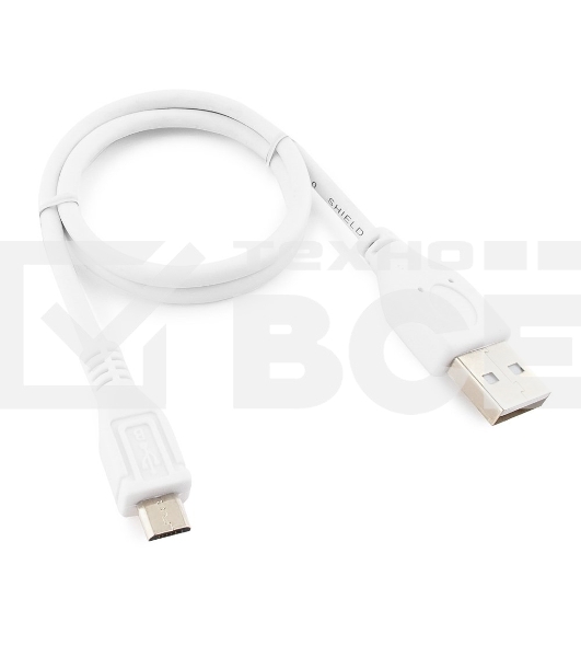 Кабель Gembird/Cablexpert CCP-mUSB2-AMBM-W-0.5M AM/microBM 5P, 0.5м, экран, белый, пакет
