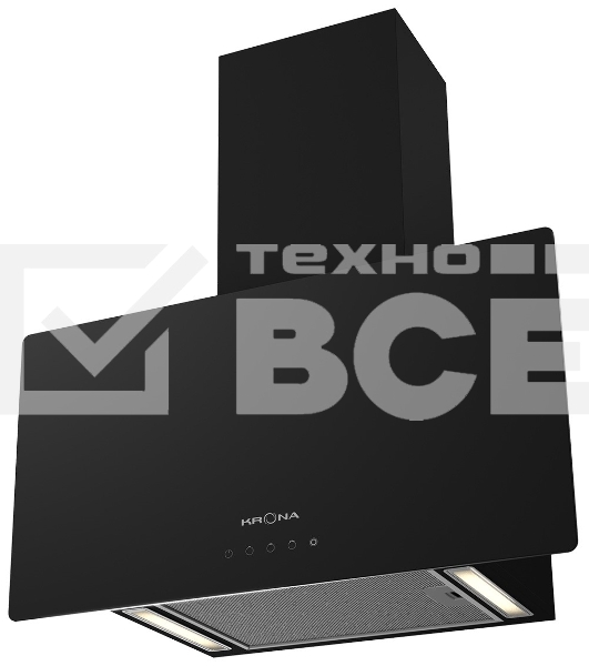 Вытяжка кухонная Krona CLEMENTINA 600 black S  Цвет:Черный; Материалы:Металл/стекло; Производительность (куб. м/час):1050; Управление:сенсорное; Таймер:есть, на 5 мин.; Уровень шума при работе, дБ:50; Освещение:LED лампы 2х2 Вт; Диаметр воздуховода, мм:15