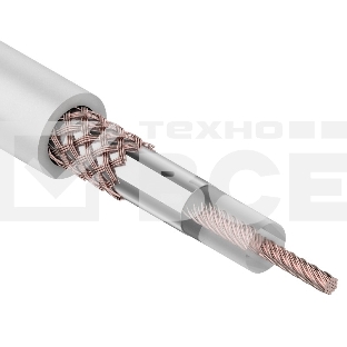 Кабель коаксиальный Rexant RG-58 A/U, 50 Ом, Cu/Al/Cu 64%, бухта 100 м, белый