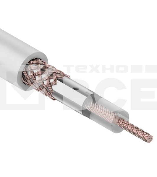 Кабель коаксиальный Rexant RG-58 A/U, 50 Ом, Cu/Al/Cu 64%, бухта 100 м, белый
