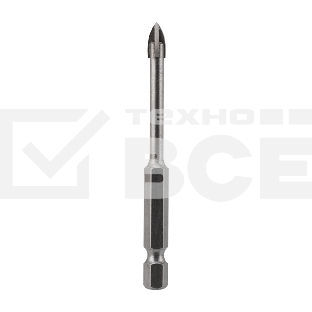 Сверло по стеклу и керамике Kranz 5 мм 4 грани шестигранный хвостовик