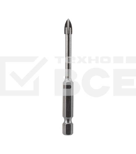 Сверло по стеклу и керамике Kranz 5 мм 4 грани шестигранный хвостовик