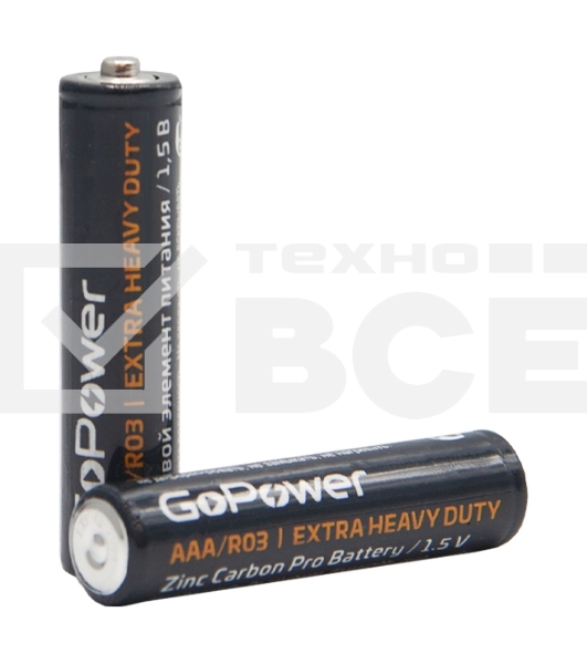 Батарейка GoPower R03 AAA Shrink 4 Heavy Duty 1.5V (4/60/1200)