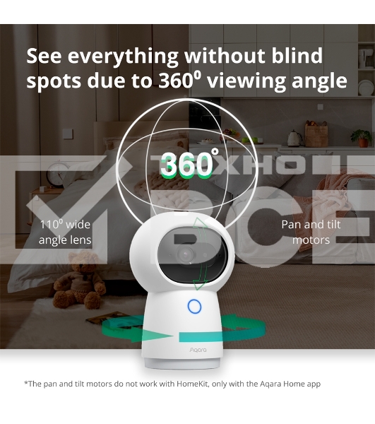 Камера AQARA Camera Hub G3/Камера+ управления/Управление жестами/Камера 360/2K 2304х1296p/Протокол связи:Zigbee/WiFi/Питание:USB-C/ Цвет белый CH-H03