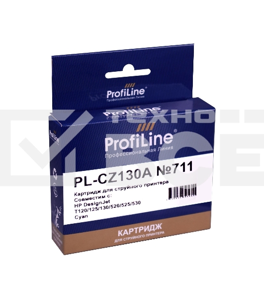 Картридж струйный PL-CZ130A №711 для принтеров HP DESIGNJET T120/T520 Cyan ProfiLine