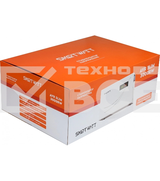Настенный стабилизатор напряжения SMARTWATT AVR SLIM 3000RW (100W - 260W, 3000VA, 3 кВт, 50 Гц, LED-дисплей, релейный, Н