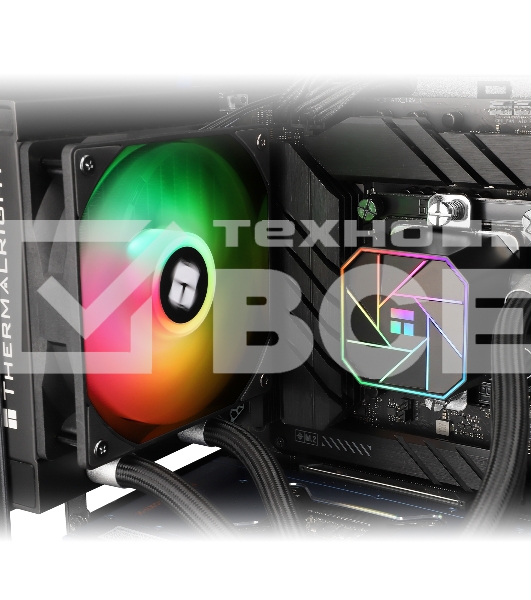 Система жидкостного охлаждения Thermaltight Aqua Elite 120 V3 (120mm, Black, ARGB/ Fans: 1x120mm, 66.17CFM, 25.6dBA, 1500RPM/ Pump height 53mm, 23dBA, 3300RPM, Rad thickness 27mm/ S: 1700, 1200, 20XX, 115X, AM5, AM4)