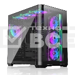 Корпус без блока питания/ Case Raijintek ATREUS BT7, Midi-Tower, TG, 7x120mm ARGB, 2xUSB-A 3.0 + 1xUSB Type-C , E-ATX, ATX, mATX, mITX Black, фото2