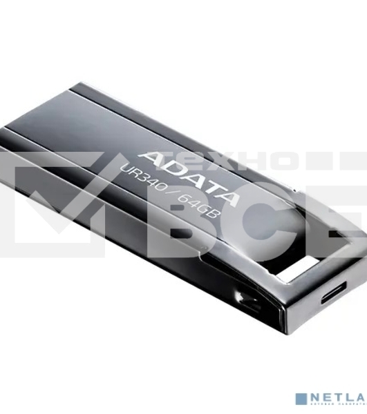 Флешка USB ADATA UR340 (AROY-UR340-64GbK), 64Gb, USB 3.2, R/W 100/30, черный