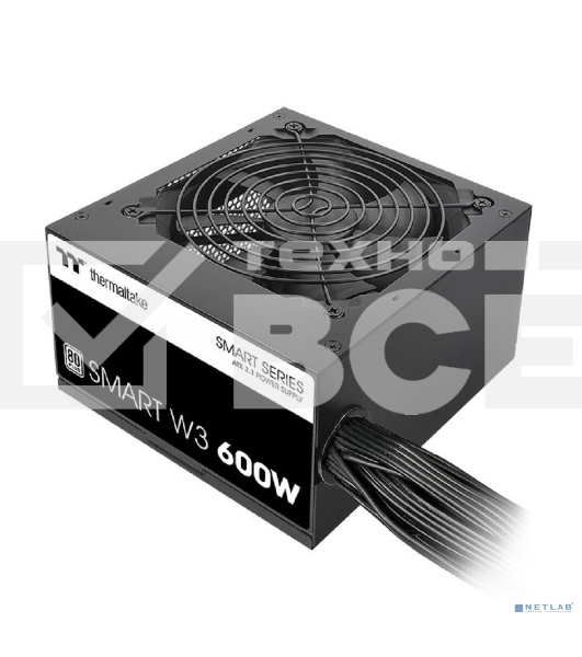 Блок питания Thermaltake Smart W3 600W, ATX 3.1, APFC, 12cm Fan, 80 PLUS, Retail