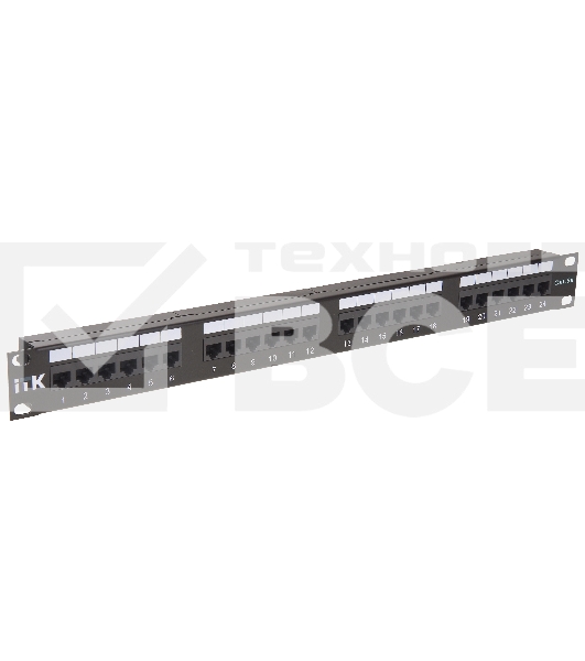 Патч-панель кат.5Е UTP, 24 порта (IDC Dual) 1U патч-панель кат.5Е UTP, 24 порта (IDC Dual)