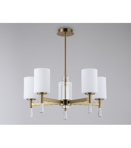 Люстра Ambrella light LH56261/5 BS/FR латунь/белый матовый E27/5 max 60W D600*590