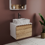 Комплект: тумба Bau Dream Blackwood 60, 1 ящик, раковина прямоугольная BAU Cerama 48х37, мрамор, смеситель Hotel Dream Black, черный матовый, фото7