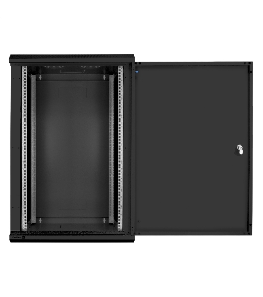 Шкаф телекоммуникационный 19' настенный 18U ExeGate EC-WM-18U.450.M.BLACK (19”, 18U, 600x450x901mm (ШхГхВ), передняя дверь металл, съемные боковые панели, пыле- и влагозащита IP23, черный RAL 9004, 2 коробки)