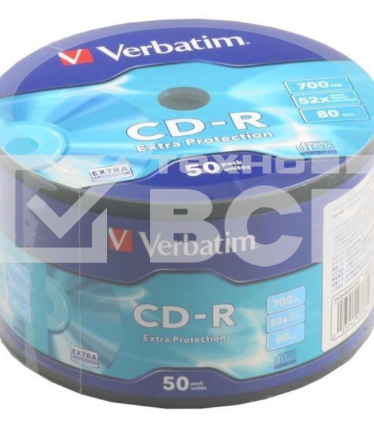Диск CD-R Verbatim 700 Mb, 52x, Shrink (50), DataLife (50/600)
