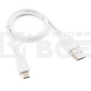 Кабель Gembird/Cablexpert CCP-mUSB2-AMBM-W-0.5M  AM/microBM 5P, 0.5м, экран, белый, пакет 