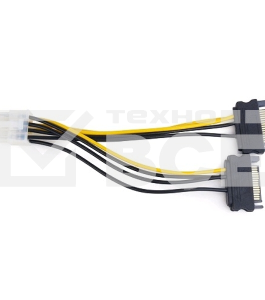 Разветвитель питания Cablexpert CC-PSU-83, 2xSATA->PCI-Express 8pin, для подключения в/к PCI-Е (8pin) к б/п ATX