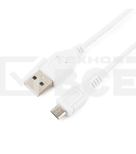 Кабель Gembird/Cablexpert CCP-mUSB2-AMBM-W-0.5M AM/microBM 5P, 0.5м, экран, белый, пакет