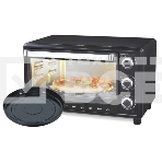 Мини-печь Sakura SA-7002BP 48л, духовка 2000Вт, механ.управление, 3 режима работы духовки (верх, низ, верх+низ), таймер на 60 минут, регулировка температуры духовки, комплектация - металлическая решетка, противень, форма круглая для выпечки (300х50 мм), ухват. чёрный., фото 1