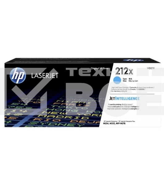 Картридж лазерный HP 212X W2121X голубой для HP CLJ Enterprise M554/M555