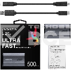 Внешний накопитель SSD ADATA 500ГБ USB-C, SE880, R/W 2000MB/2000MB/s, серый, фото10