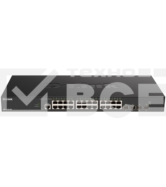Коммутатор D-Link DXS-1210-28T/A1A, L2+ Smart Switch with 24 10Gbase-T ports and 4 25Gbase-X SFP28 ports.32K MAC address, 680Gbps switching capacity, 802.3x Flow Control, 802.3ad Link Aggregation, 4K of 802.