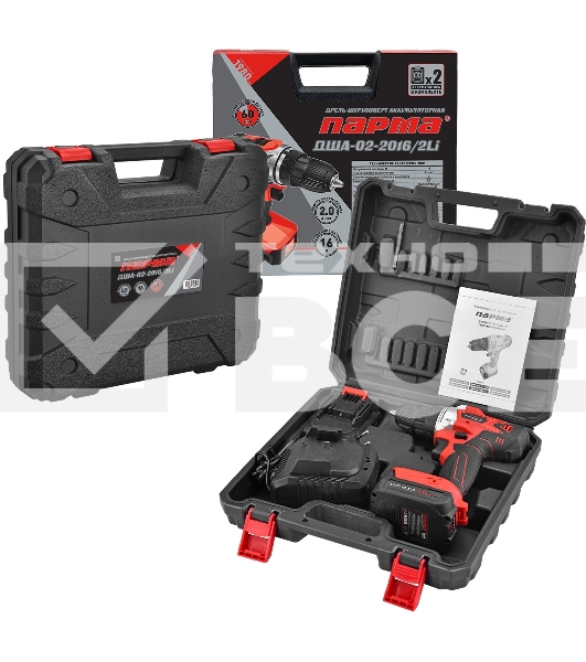 Дрель-шуруповерт аккумуляторная Парма ДША-02-2016/2Li, 18 В, 2 А·ч, аккумуляторная