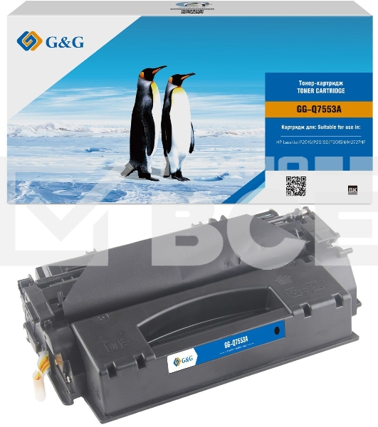 Картридж лазерный G&G GG-Q7553A черный (3000стр.) для HP LJ P2010/P2014/P2015/M2727nf MFP/M2727nfs MFP