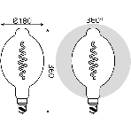 Лампа светодиодная филаментная Gauss Filament Vintage 8.5Вт цок.: E27 шар 220B 1800K св. свеч. белый теп. (упак.: 1 шт), фото 1