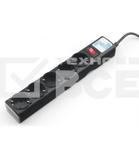 Сетевой фильтр Powercube SPG5-С2 1.9м (5 розеток) черный (коробка)