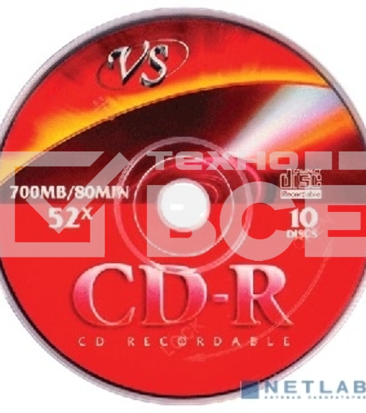 Диск CD-R VS (PERFEO) 700 Mb, 52x, Конверт (5), (5/250).