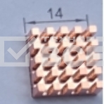 Медный радиатор14х14х4 мм с термоскотчем 3M 9448A, фото3