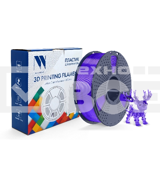 Филамент NVPRINT PLA+ Trasparent Purple для 3D печати диаметр 1.75мм  длина 330 метров  масса 1 кг