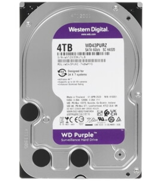 Жесткий диск Western Digital 4Tb 5400rpm Purple SATA III, 256Mb, 3.5'