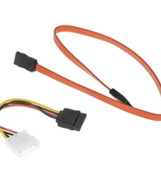 Комплект кабелей SATA Cablexpert CC-SATA-N, интерфейсный (48 см) 7pin/7pin и питания (15 см) 4pin/15pin, медь, пакет