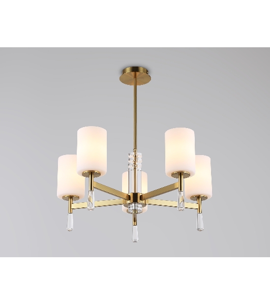 Люстра Ambrella light LH56261/5 BS/FR латунь/белый матовый E27/5 max 60W D600*590