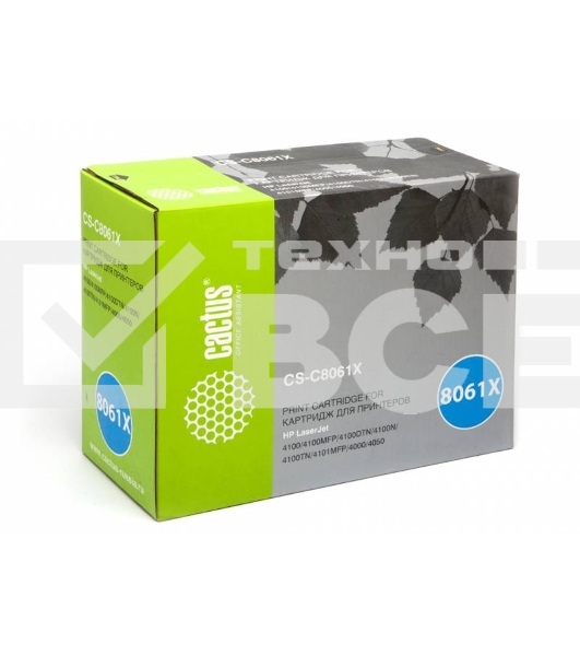 Картридж лазерный Cactus CS-C8061X черный (10000 стр.) для HP LJ 4100/ 4000/4050