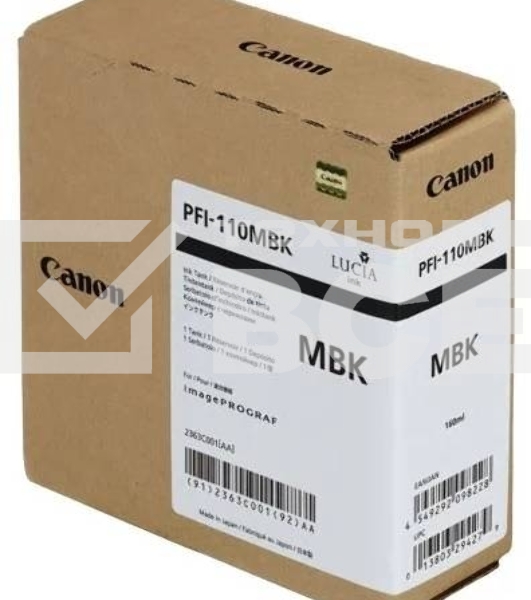 Картридж струйный Canon PFI-110 MBK 2363C001 черный матовый (160мл) для Canon TX-2000/TX-3000/TX-4000