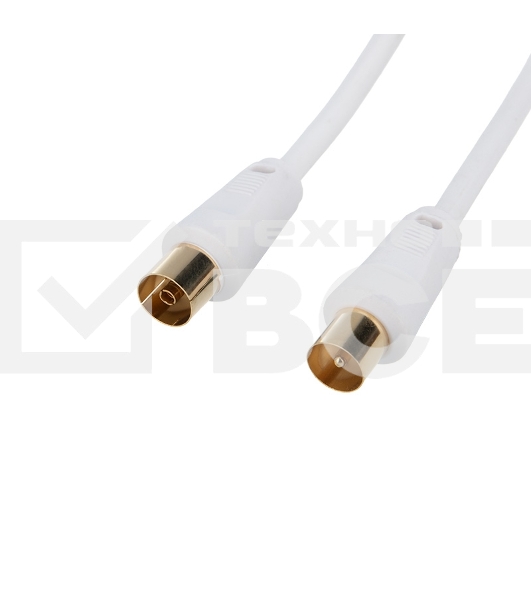 Шнур ТВ гнездо - ТВ штекер, длина 7 метров, белый Rexant