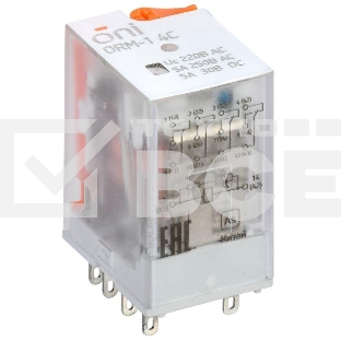 Реле интерфейсное ORM-1 4C 220В AC с LED и тест. кнопкой ONI ORM-1-4C-AC220V-L-B