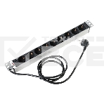 Блок розеток Rem-16 с инд., 9 Shuko, 16A, алюм., 19