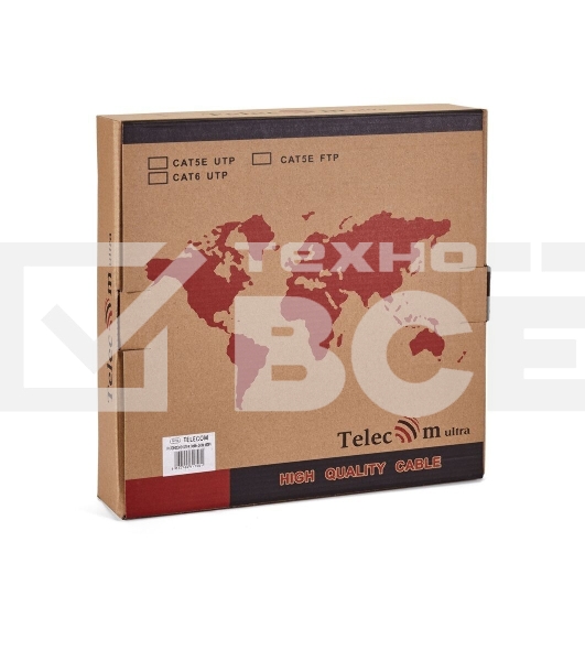 Патчкорд литой 'Telecom' UTP кат.5e 50,0м серый