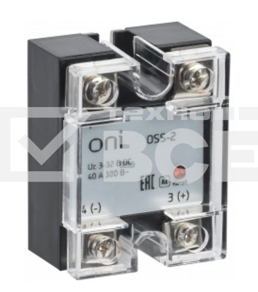 Реле твердотельное OSS-2 40А 380В AC 3-32В DC ONI OSS-2-3-40-B