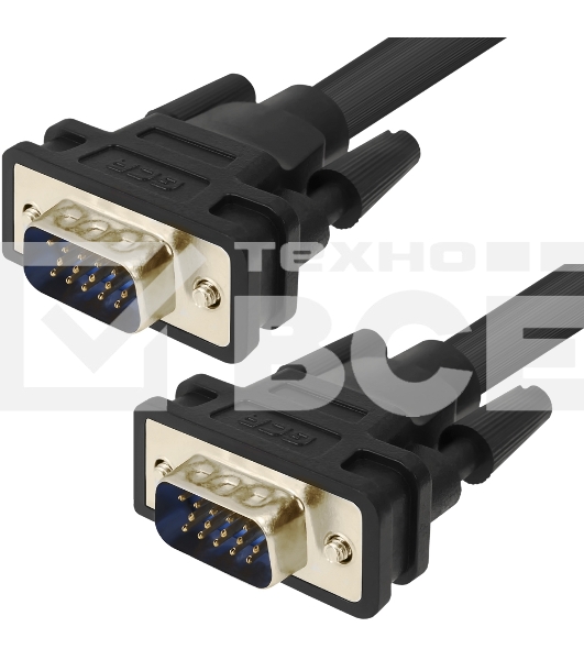 Кабель Greenconnect SVGA 7.0м чёрный, позолоченные контакты, ферритовые кольца, OD8.0mm. 15M / 15M Premium GCR-VM2VM2-7.0m, 28/28 AWG, двойной экран