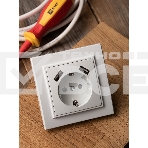 Розетка 1-местная СП с/з 16А белая с защ. штор. с 2 USB 2,1А EKF Минск, фото5
